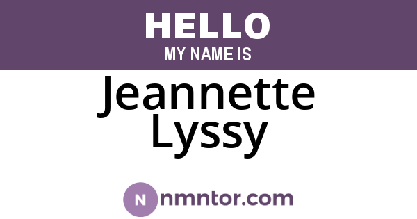Jeannette Lyssy