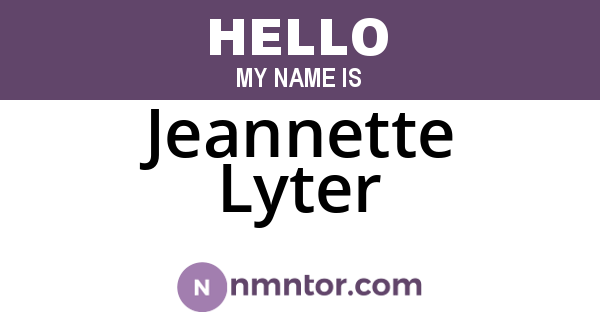 Jeannette Lyter