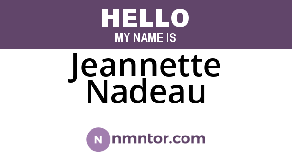 Jeannette Nadeau