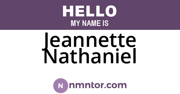 Jeannette Nathaniel