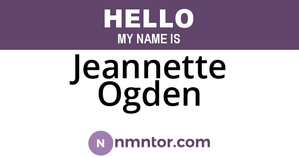 Jeannette Ogden