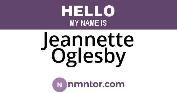Jeannette Oglesby