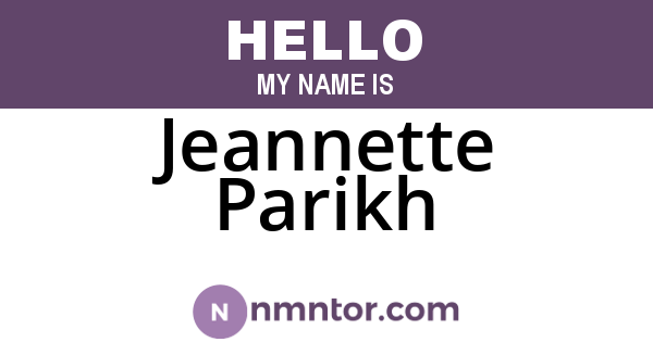 Jeannette Parikh