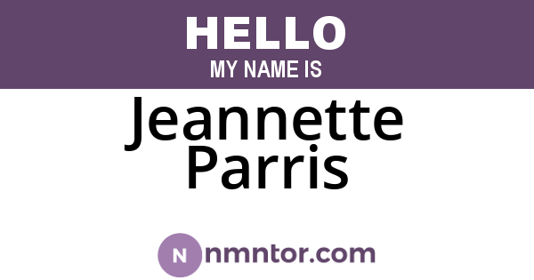 Jeannette Parris