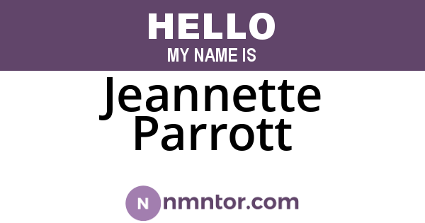 Jeannette Parrott