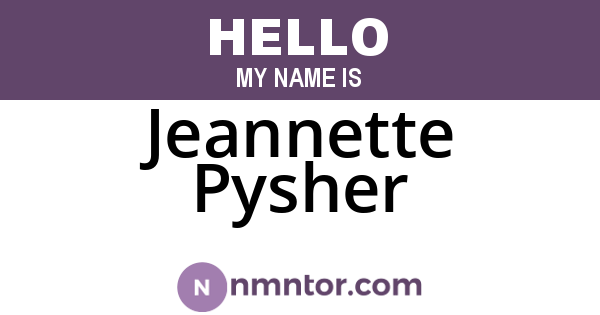 Jeannette Pysher