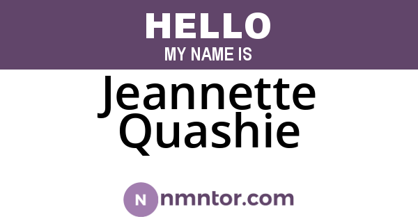 Jeannette Quashie