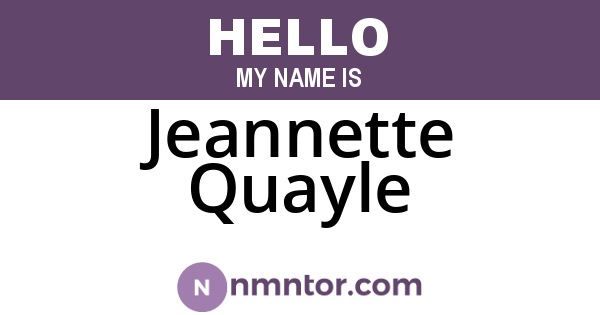 Jeannette Quayle