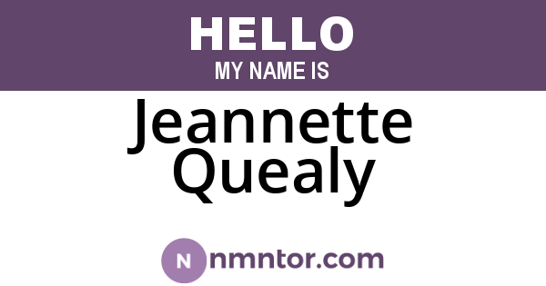 Jeannette Quealy
