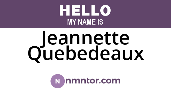 Jeannette Quebedeaux