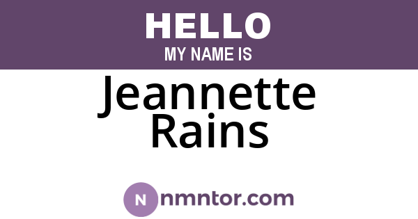 Jeannette Rains