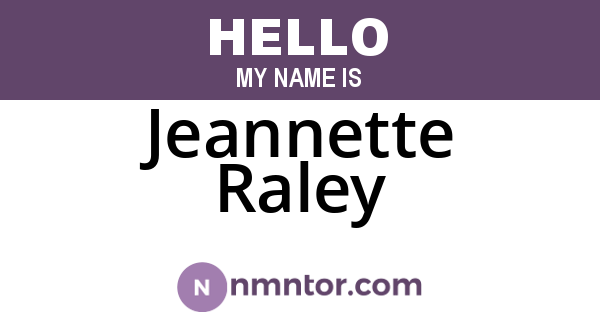 Jeannette Raley