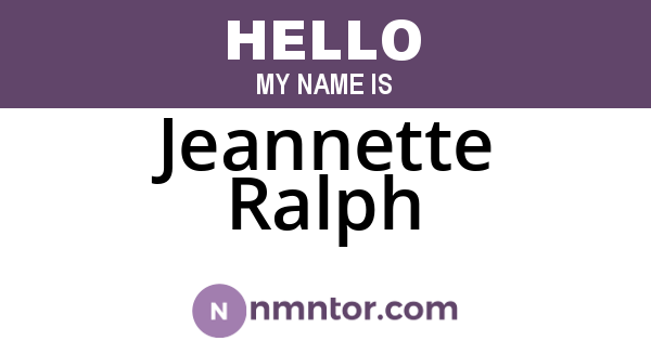 Jeannette Ralph