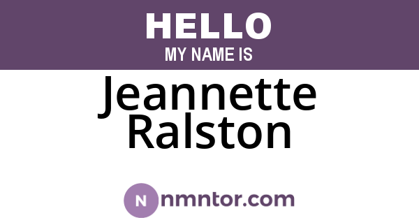 Jeannette Ralston