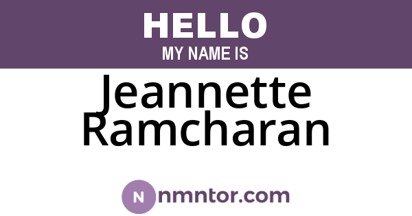 Jeannette Ramcharan