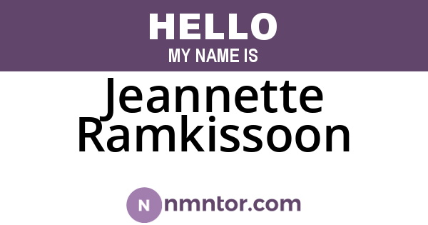 Jeannette Ramkissoon