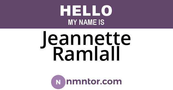 Jeannette Ramlall