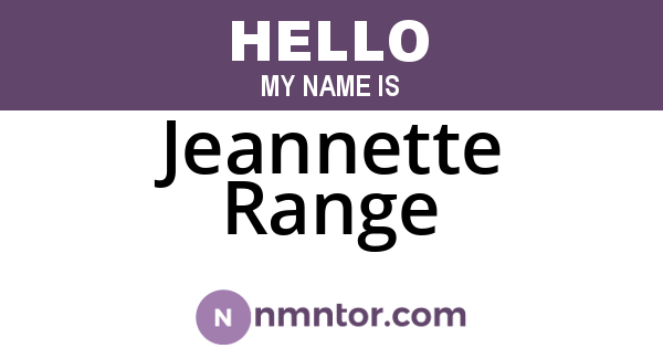 Jeannette Range