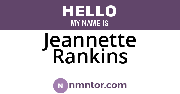 Jeannette Rankins