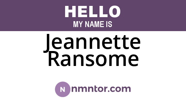 Jeannette Ransome