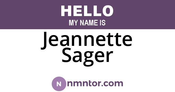 Jeannette Sager
