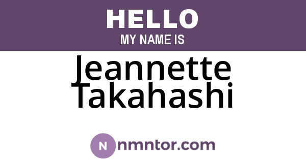 Jeannette Takahashi