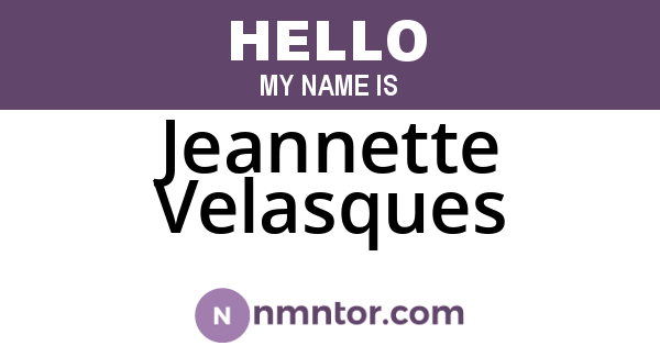 Jeannette Velasques