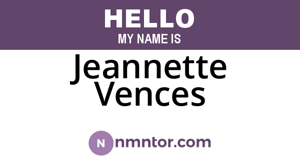 Jeannette Vences