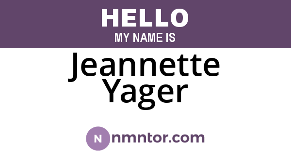 Jeannette Yager