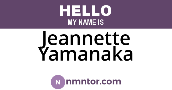 Jeannette Yamanaka