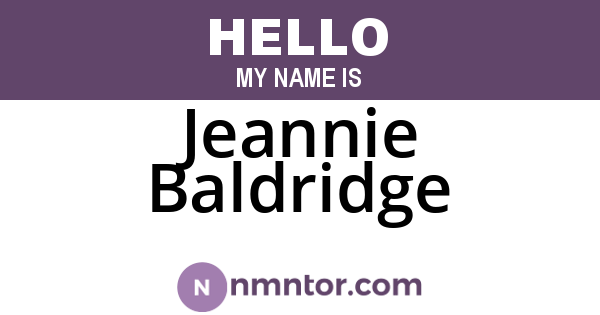Jeannie Baldridge