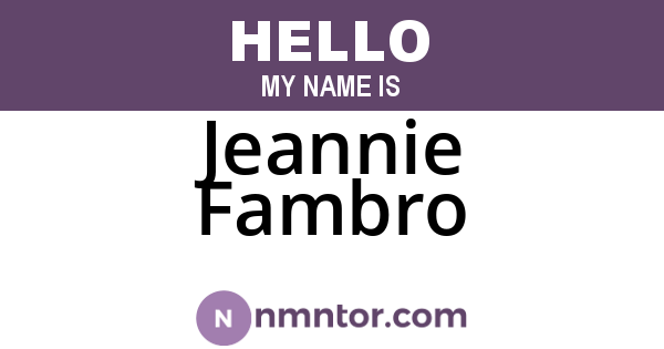 Jeannie Fambro