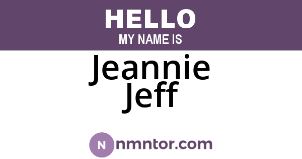Jeannie Jeff