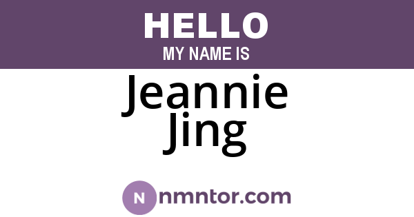 Jeannie Jing