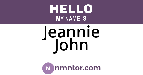 Jeannie John
