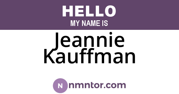 Jeannie Kauffman