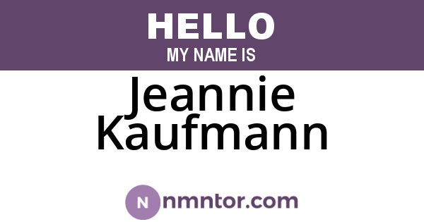 Jeannie Kaufmann