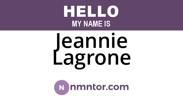 Jeannie Lagrone