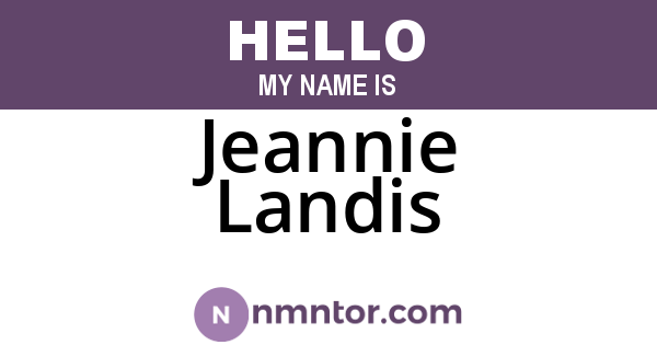 Jeannie Landis