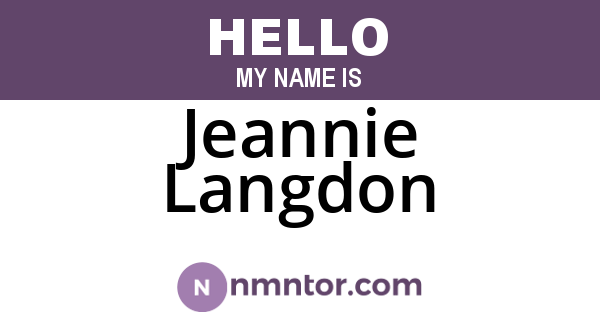 Jeannie Langdon