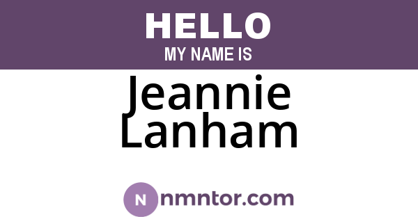 Jeannie Lanham
