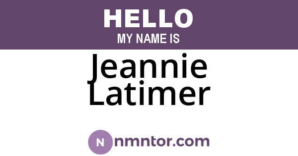 Jeannie Latimer