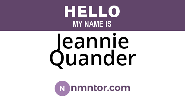 Jeannie Quander