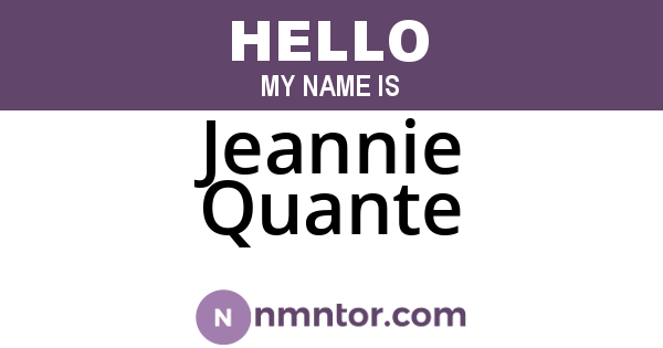 Jeannie Quante