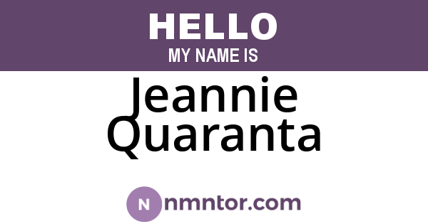Jeannie Quaranta