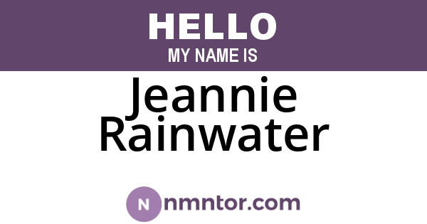 Jeannie Rainwater