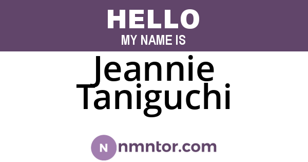 Jeannie Taniguchi