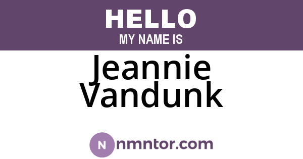 Jeannie Vandunk