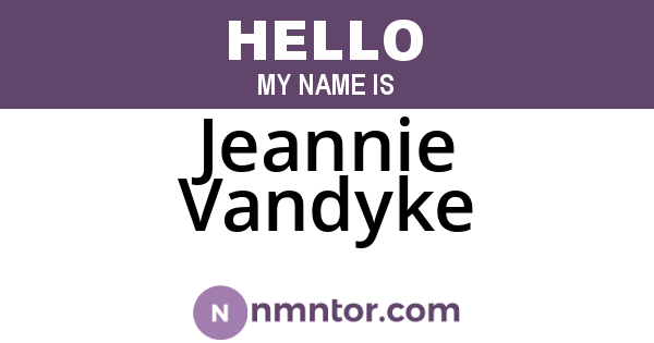 Jeannie Vandyke