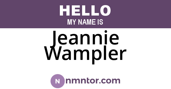 Jeannie Wampler